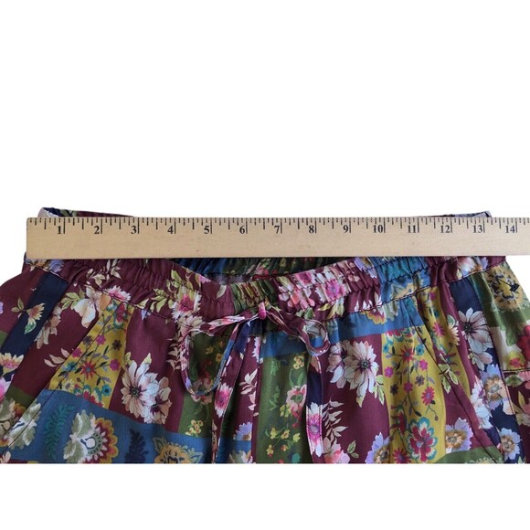 Johnny Was Silk LAURIE PRESLEY JOGGER Pants Sz XS Patchwork Floral Boho Designer - Picture 5 of 12